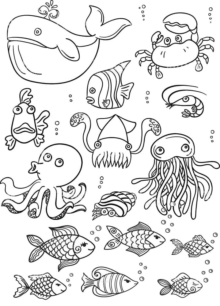 75 Coloring Pages Of Ocean Animals 97