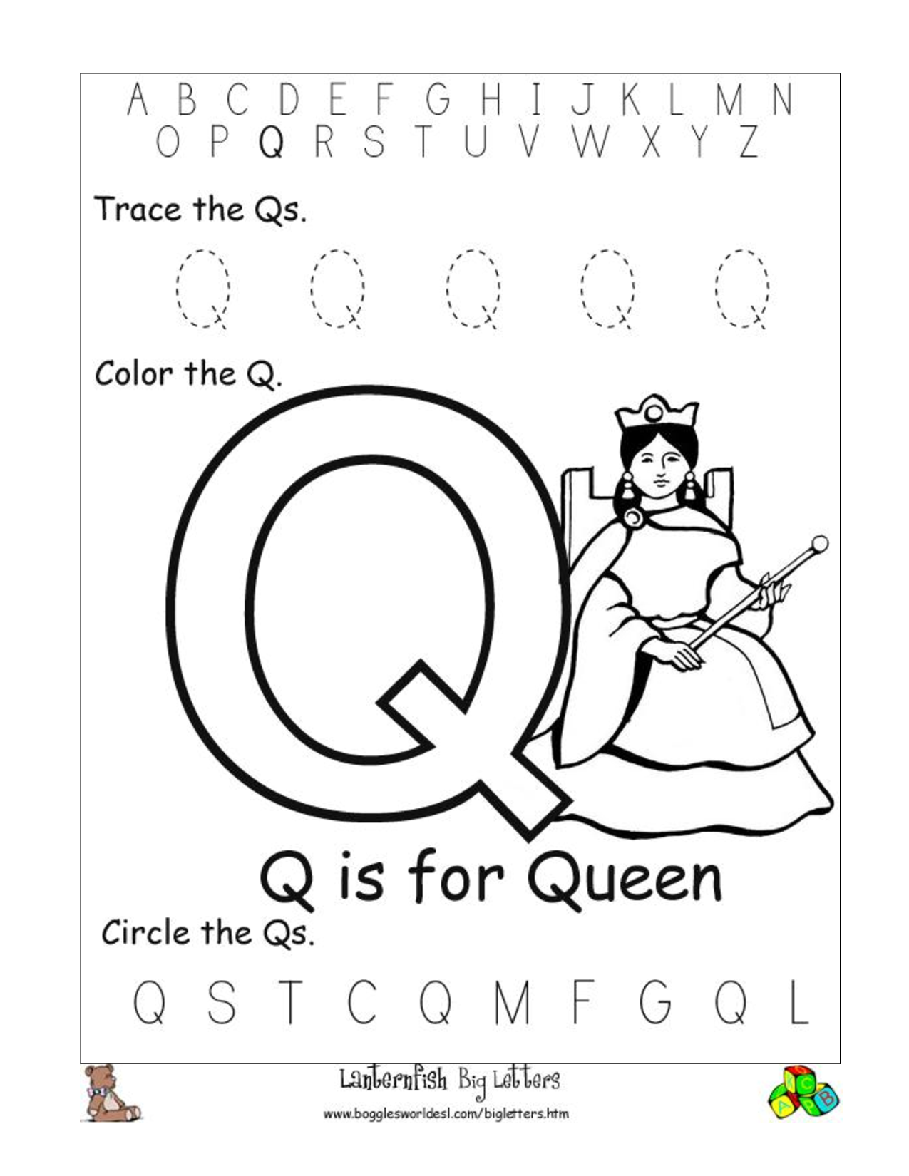 Coloring Pages Letter Q 38