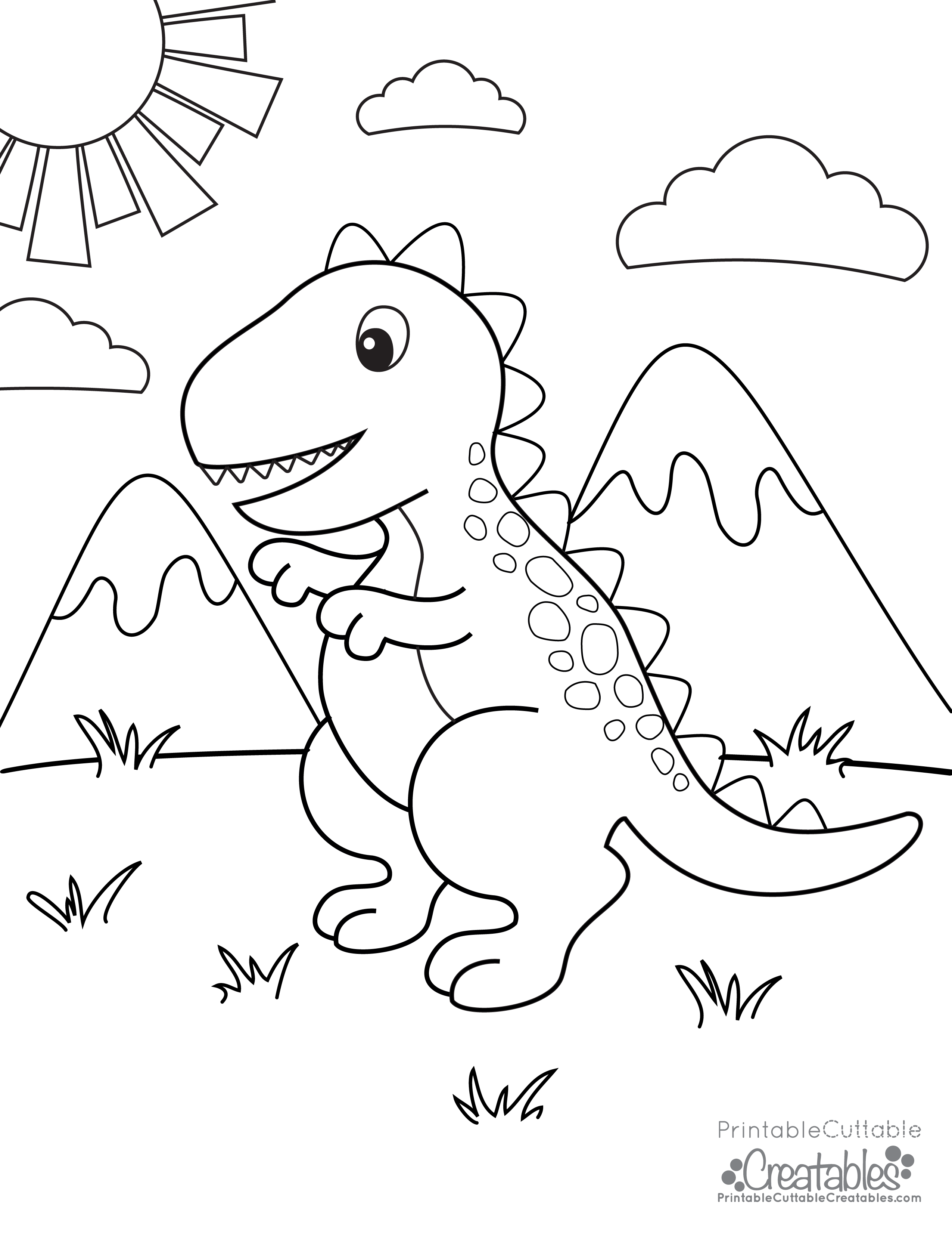 Dinosaur Printable Coloring Page 1