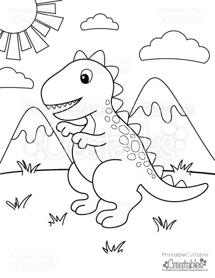 Dinosaur Printable Coloring Page 48