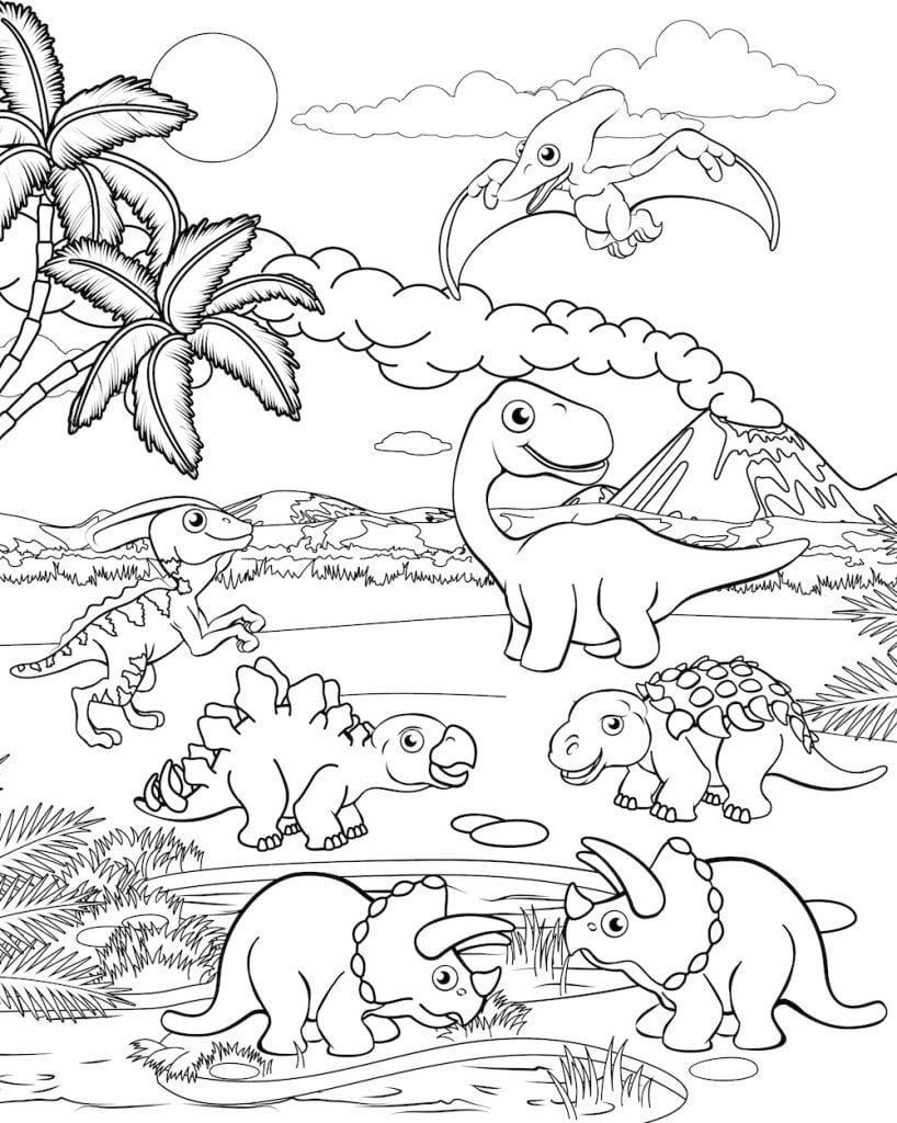 Dinosaur Printable Coloring Page 57