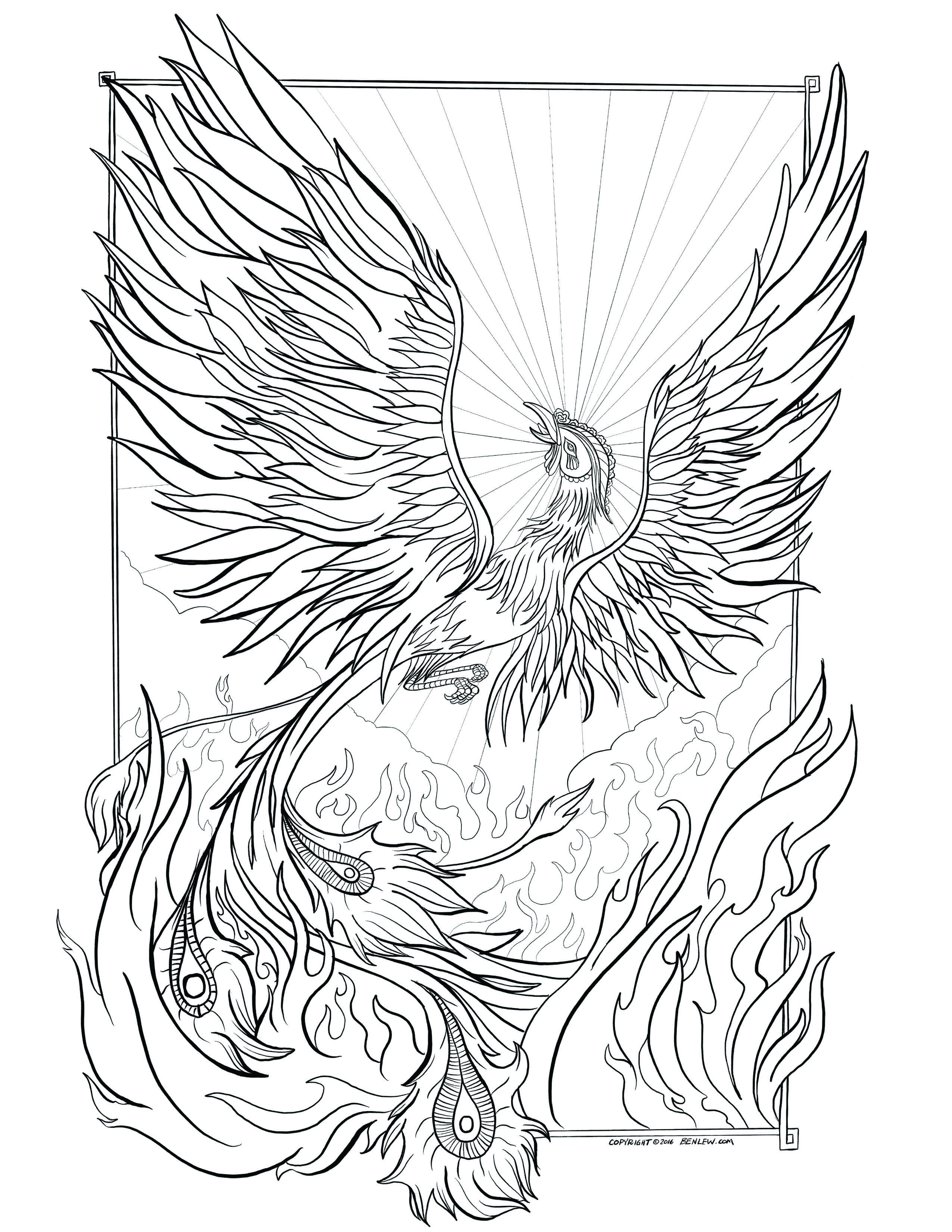 Phoenix Bird Coloring Pages 1