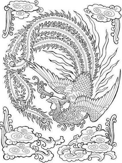 Phoenix Bird Coloring Pages 104