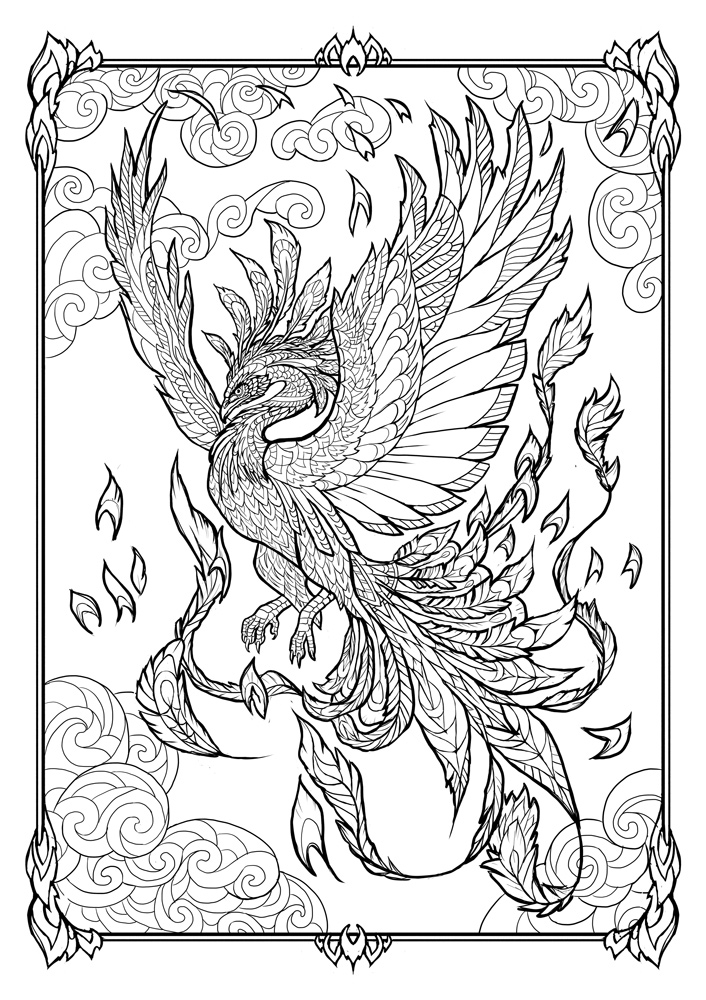 Phoenix Bird Coloring Pages 16