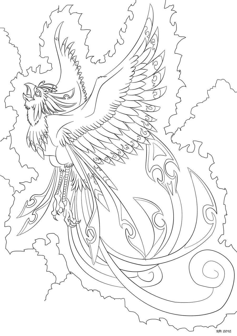 Phoenix Bird Coloring Pages 18