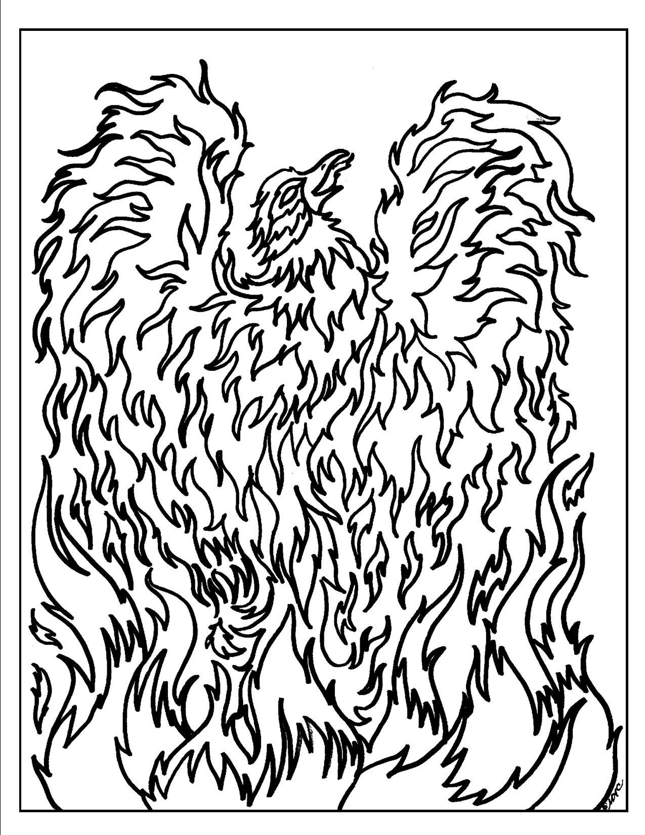 Phoenix Bird Coloring Pages 2