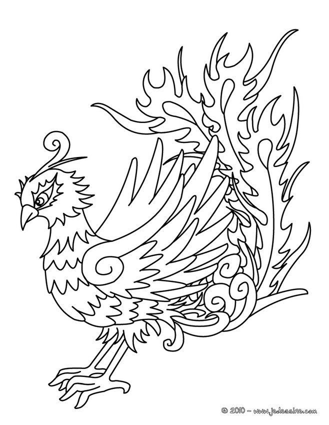 Phoenix Bird Coloring Pages 20