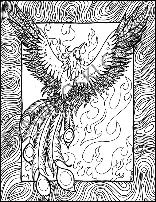 Phoenix Bird Coloring Pages 21