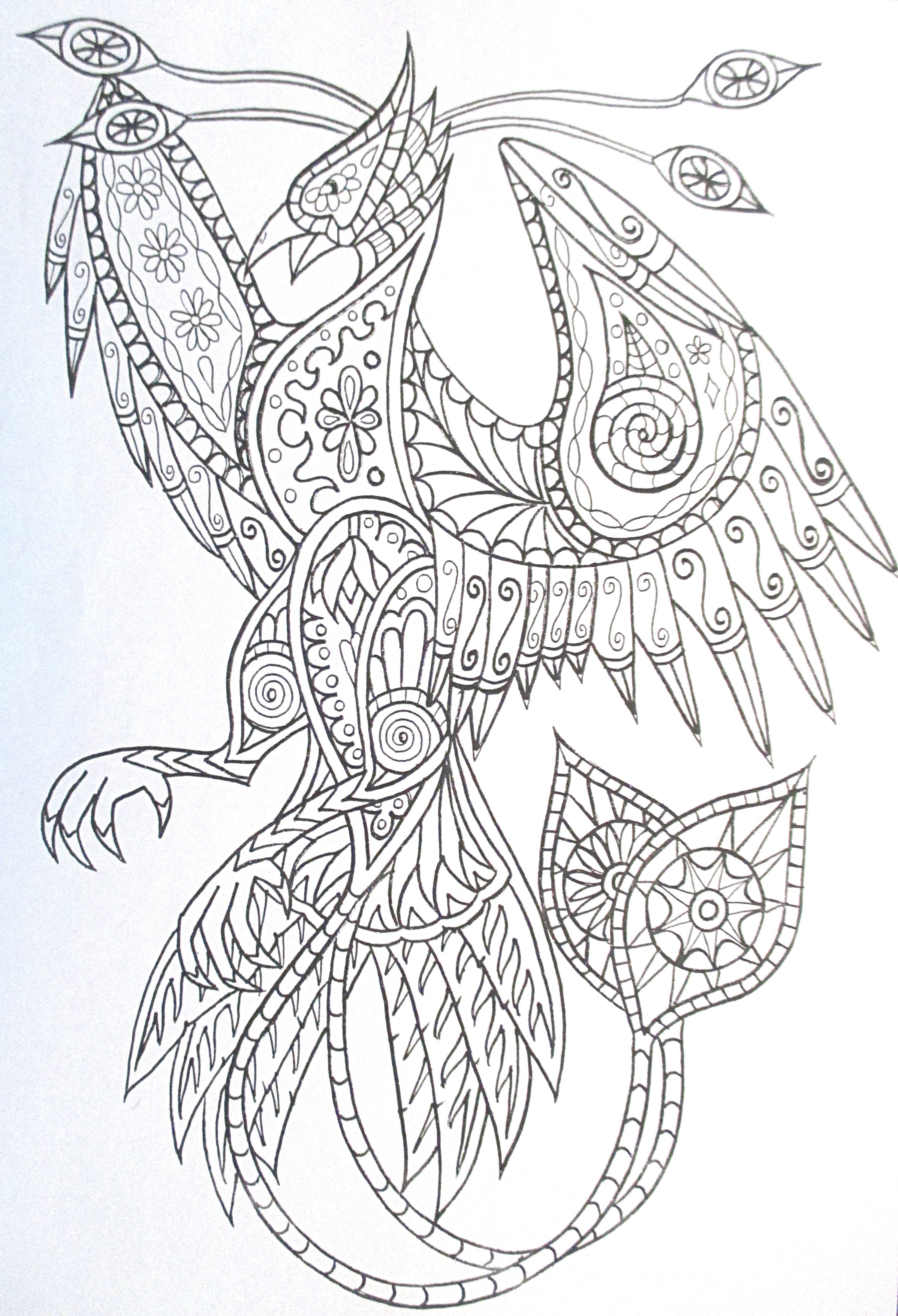 Phoenix Bird Coloring Pages 22