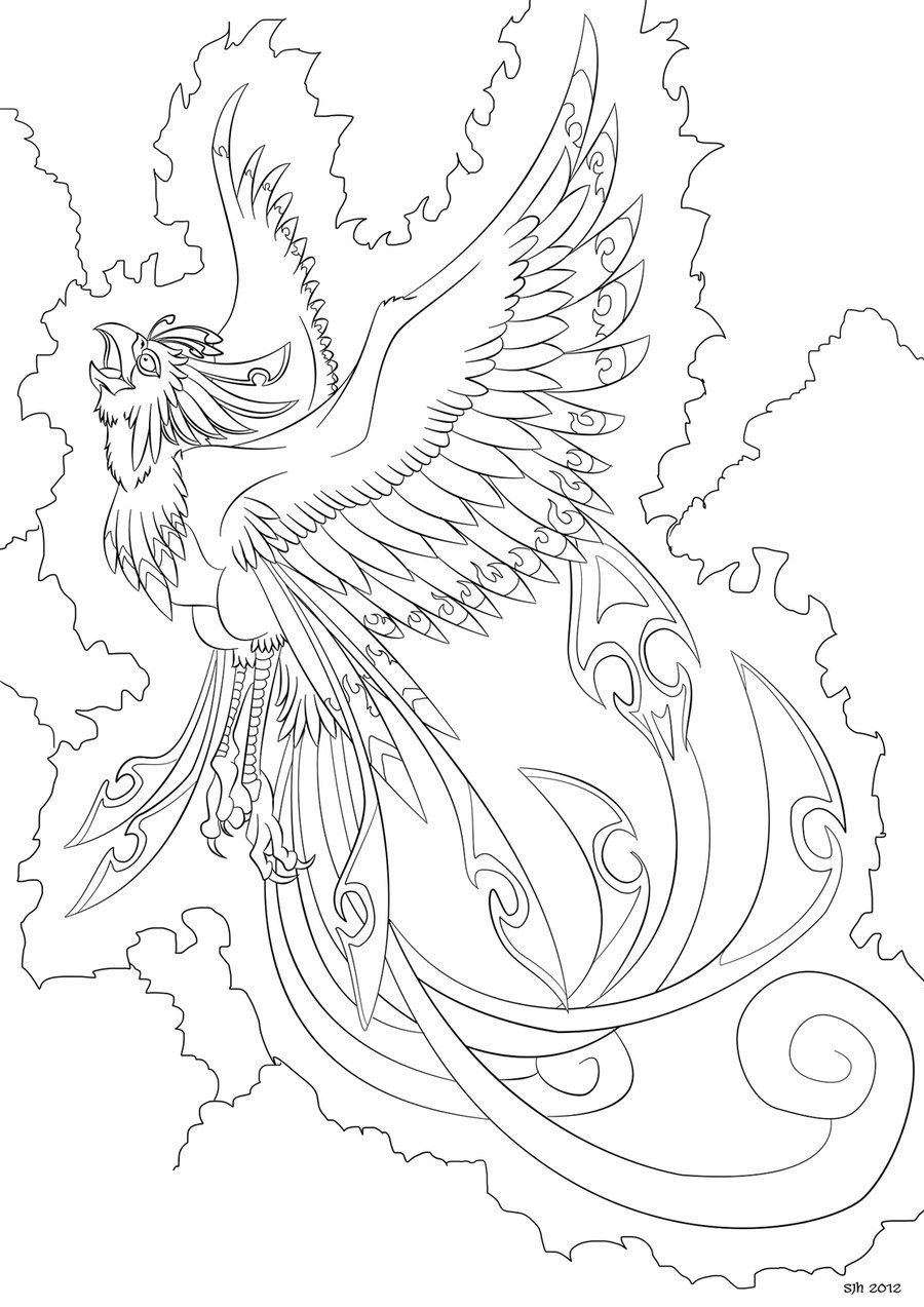 Phoenix Bird Coloring Pages 28