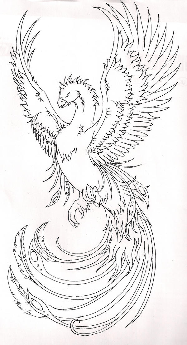 Phoenix Bird Coloring Pages 4