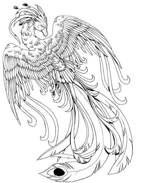 Phoenix Bird Coloring Pages 43