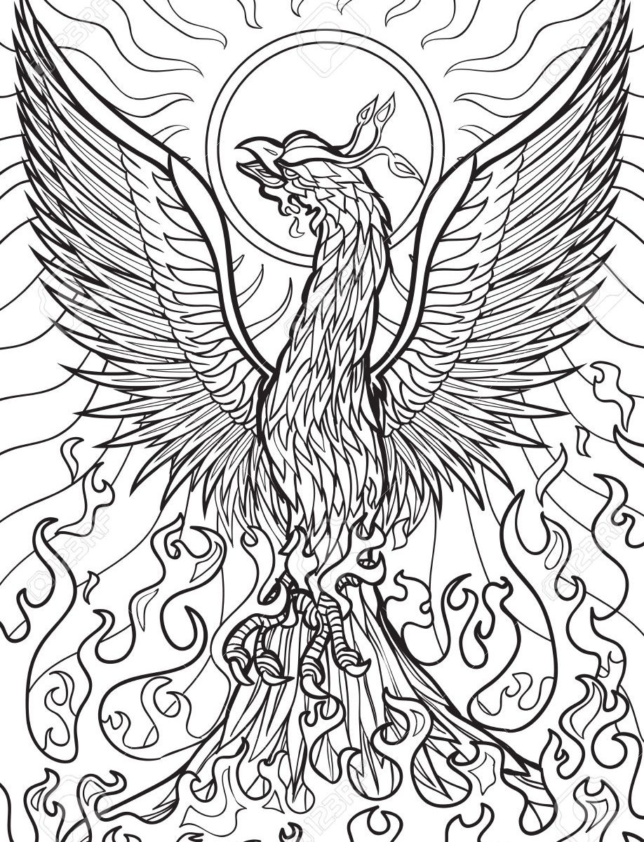 Phoenix Bird Coloring Pages 49