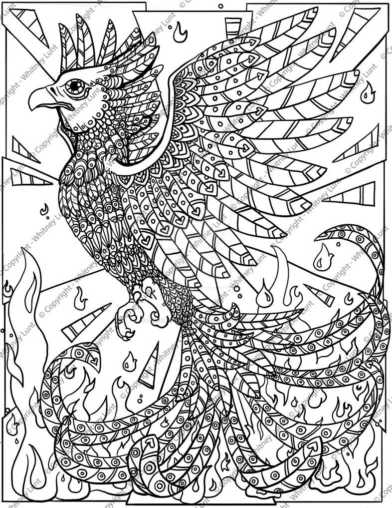 Phoenix Bird Coloring Pages 56