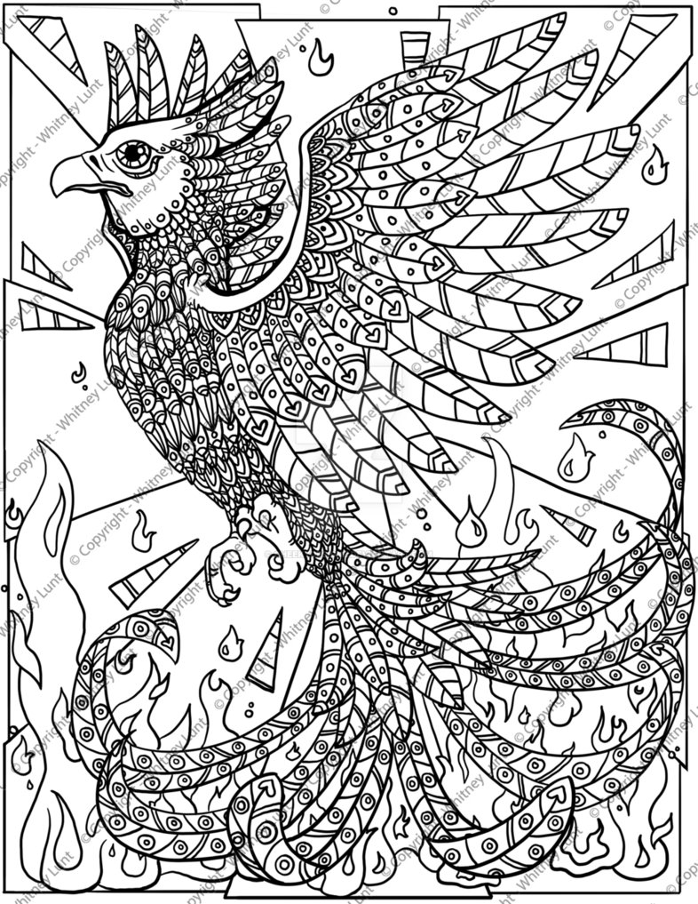 Phoenix Bird Coloring Pages 65