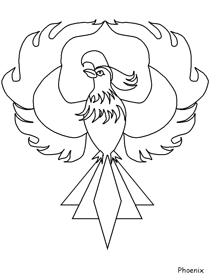 Phoenix Bird Coloring Pages 7