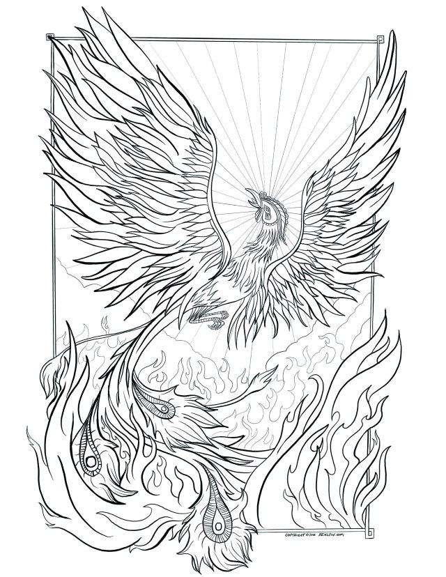 Phoenix Bird Coloring Pages 74