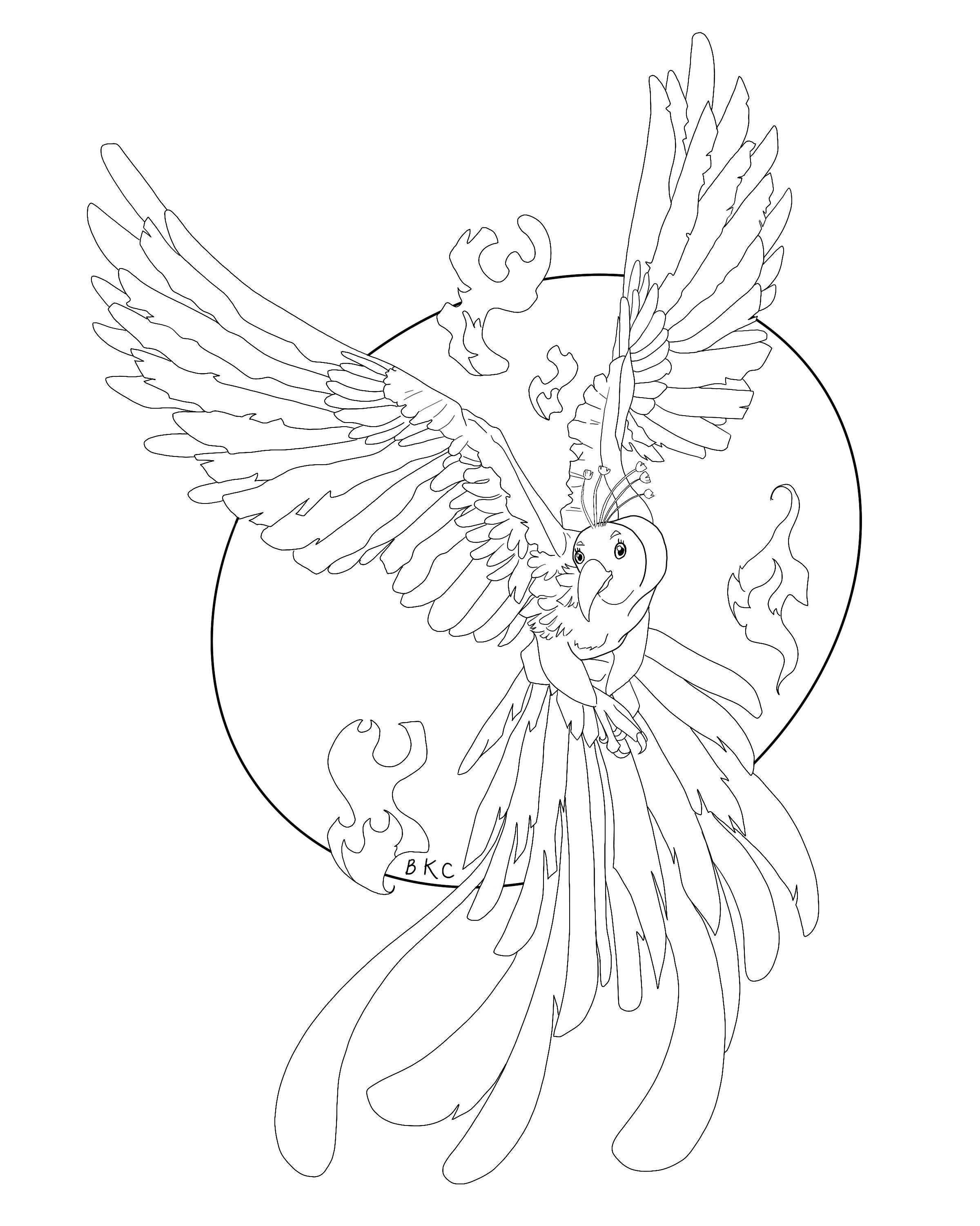 Phoenix Bird Coloring Pages 76