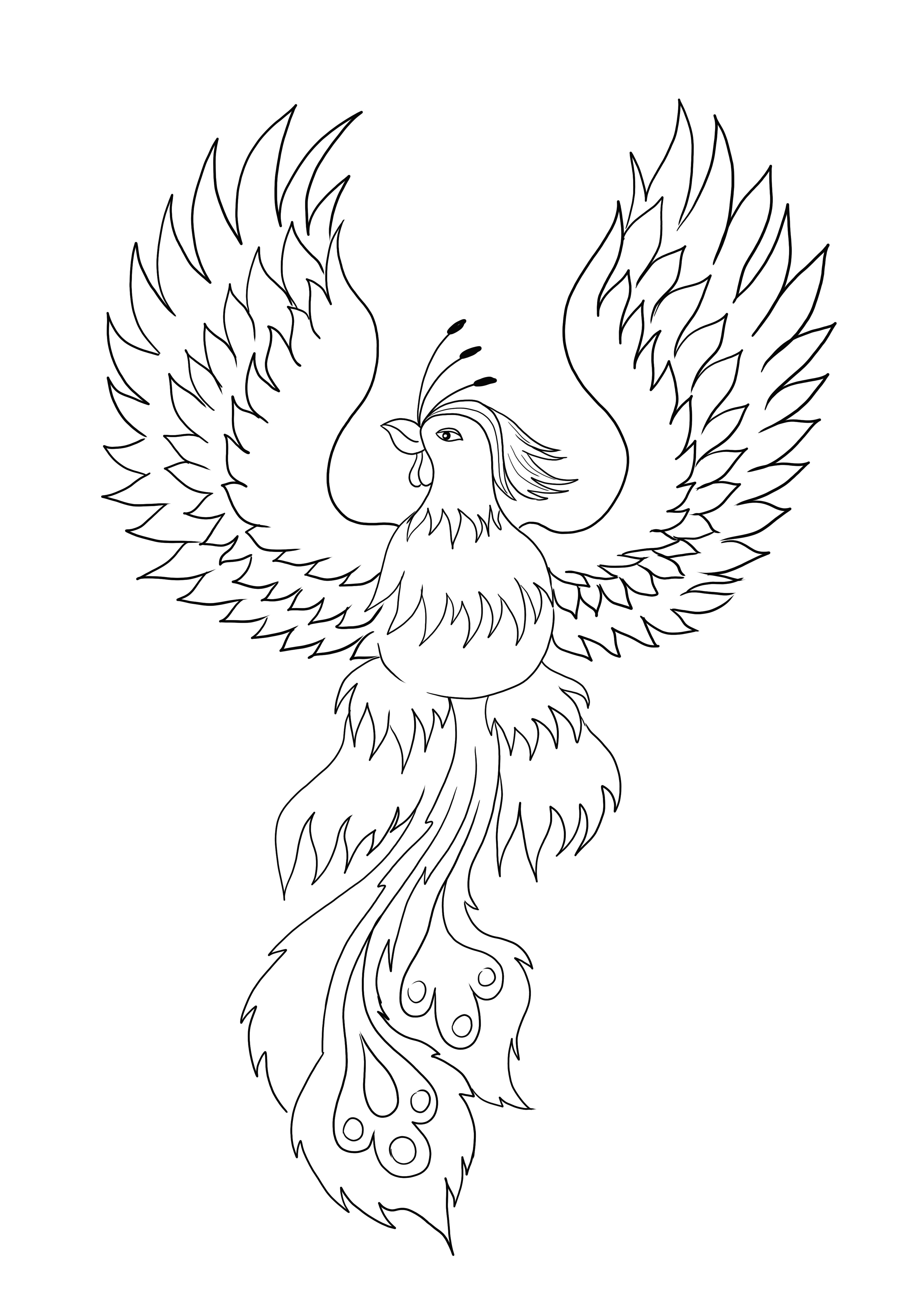 Phoenix Bird Coloring Pages 9