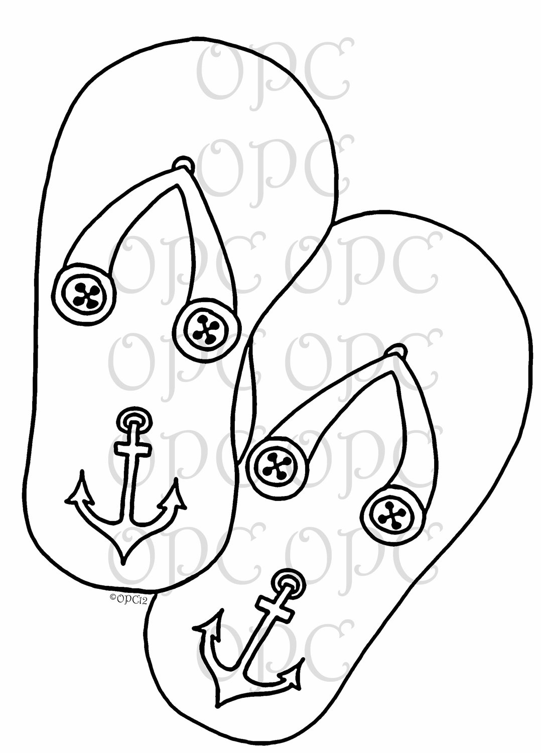 35 Coloring Pages Flip Flops 11