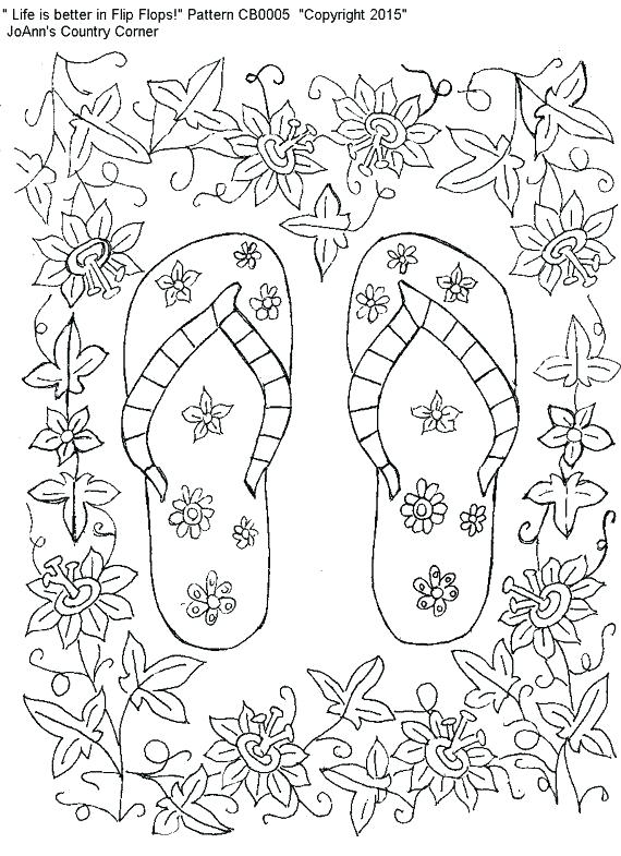 35 Coloring Pages Flip Flops 2