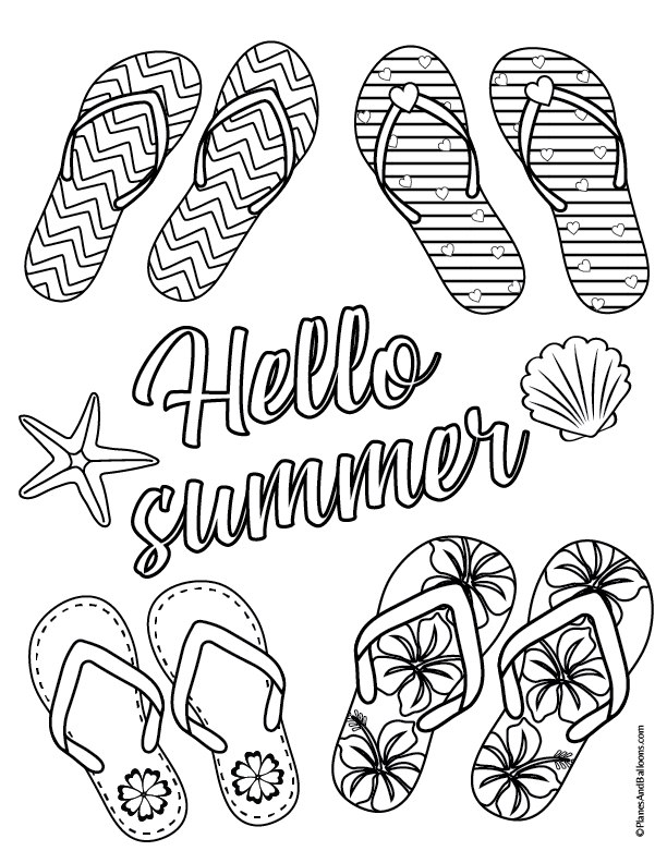 35 Coloring Pages Flip Flops 23