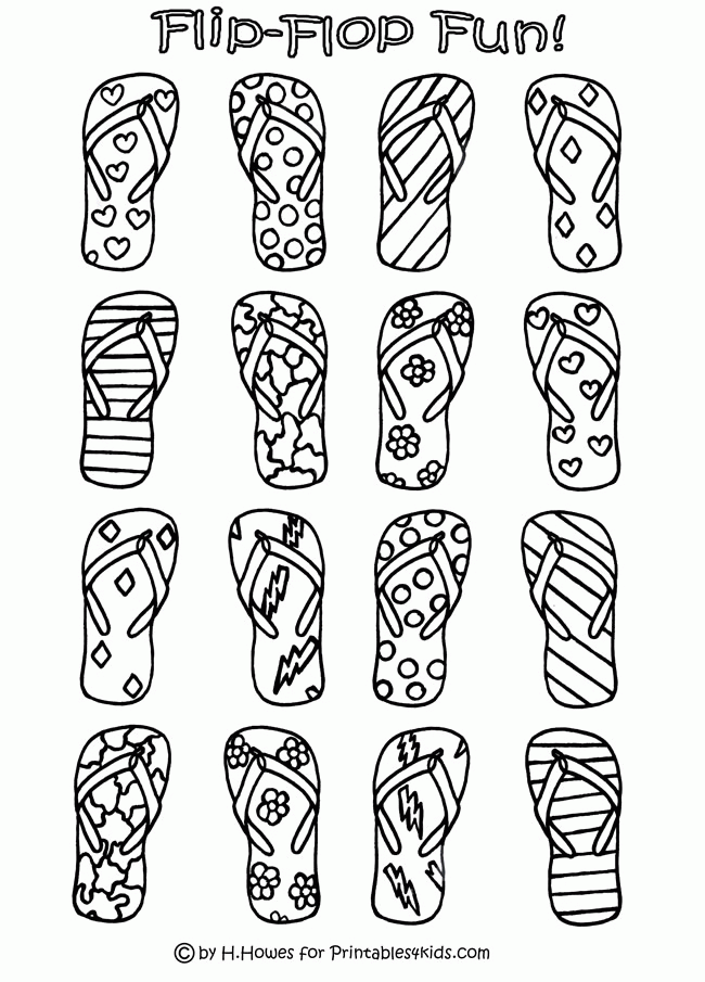 35 Coloring Pages Flip Flops 24