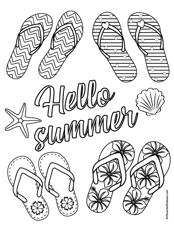 35 Coloring Pages Flip Flops 42