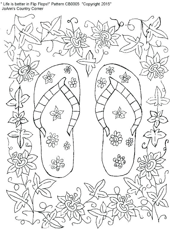 35 Coloring Pages Flip Flops 55