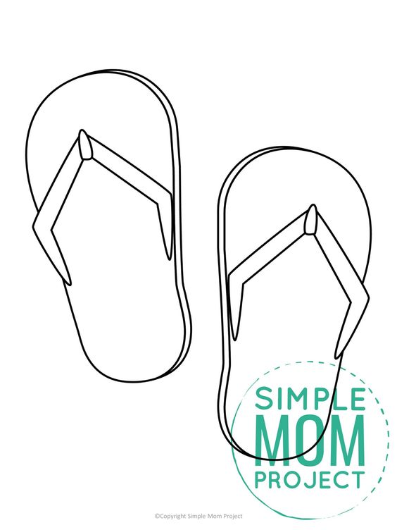 35 Coloring Pages Flip Flops 9