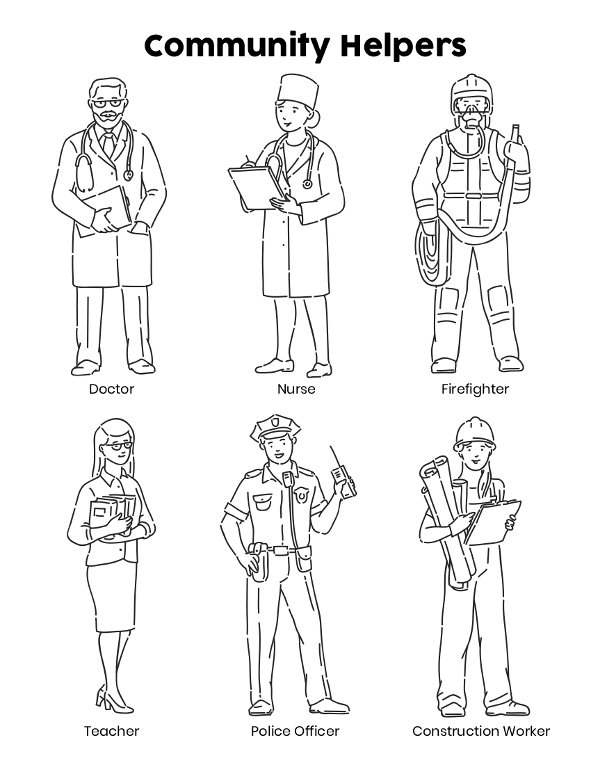 35 Community Workers Coloring Pages 25