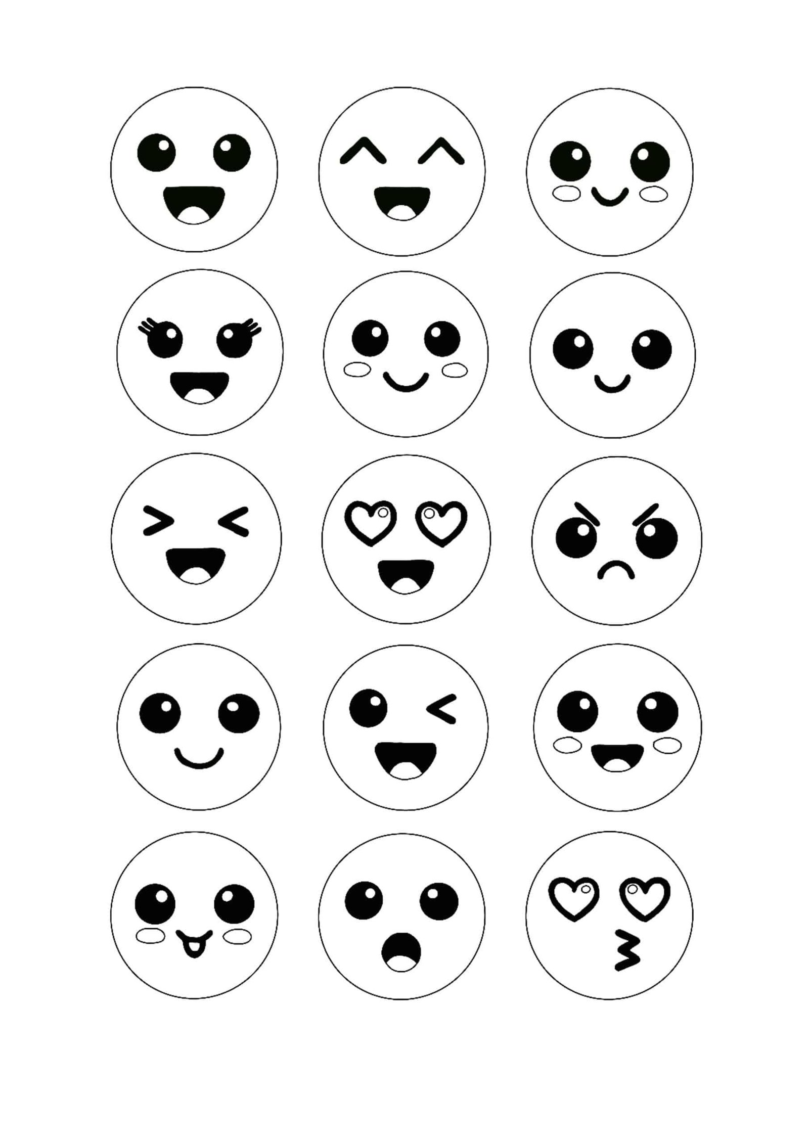 45 Coloring Emoji Pages 1