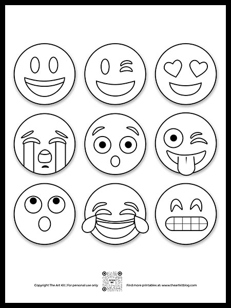 45 Coloring Emoji Pages 22