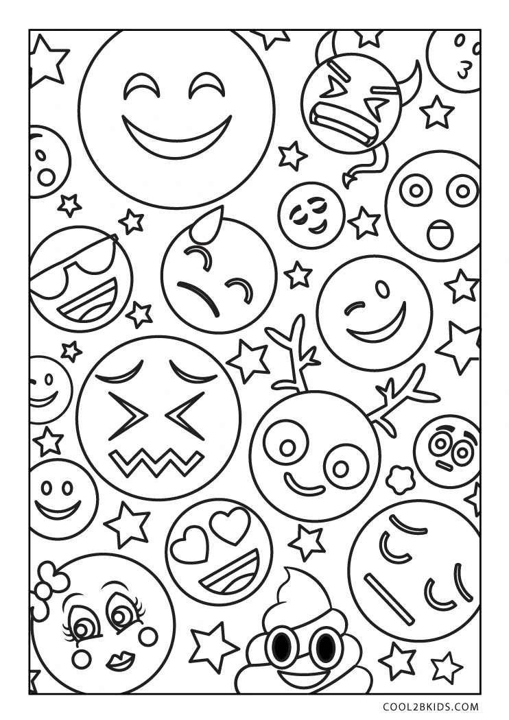 45 Coloring Emoji Pages 3