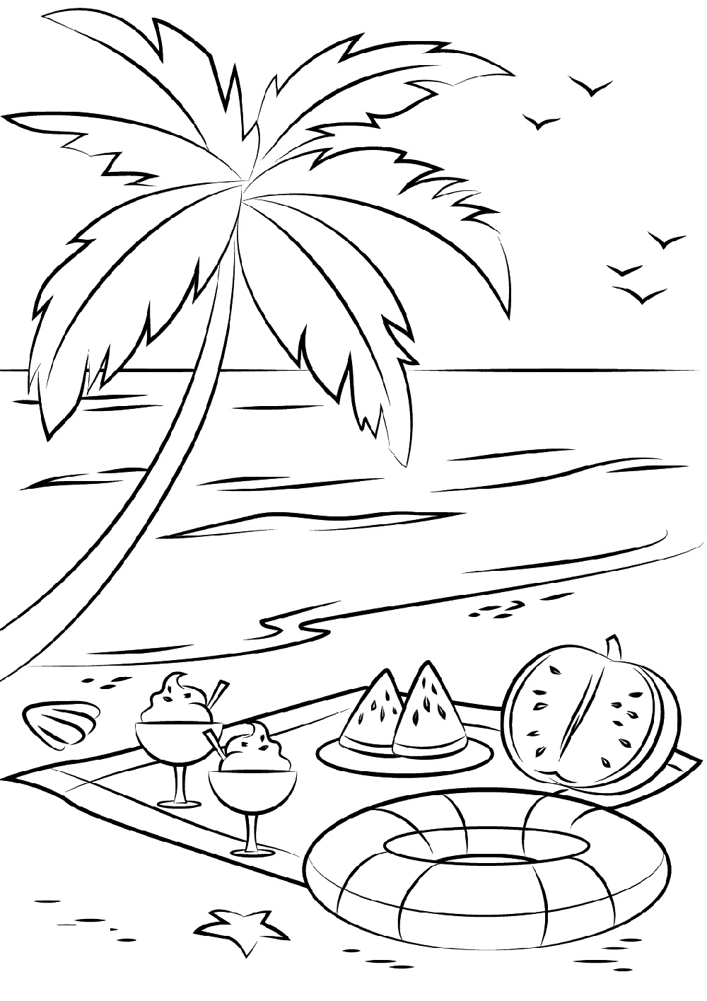 50 Beach Coloring Pictures 2