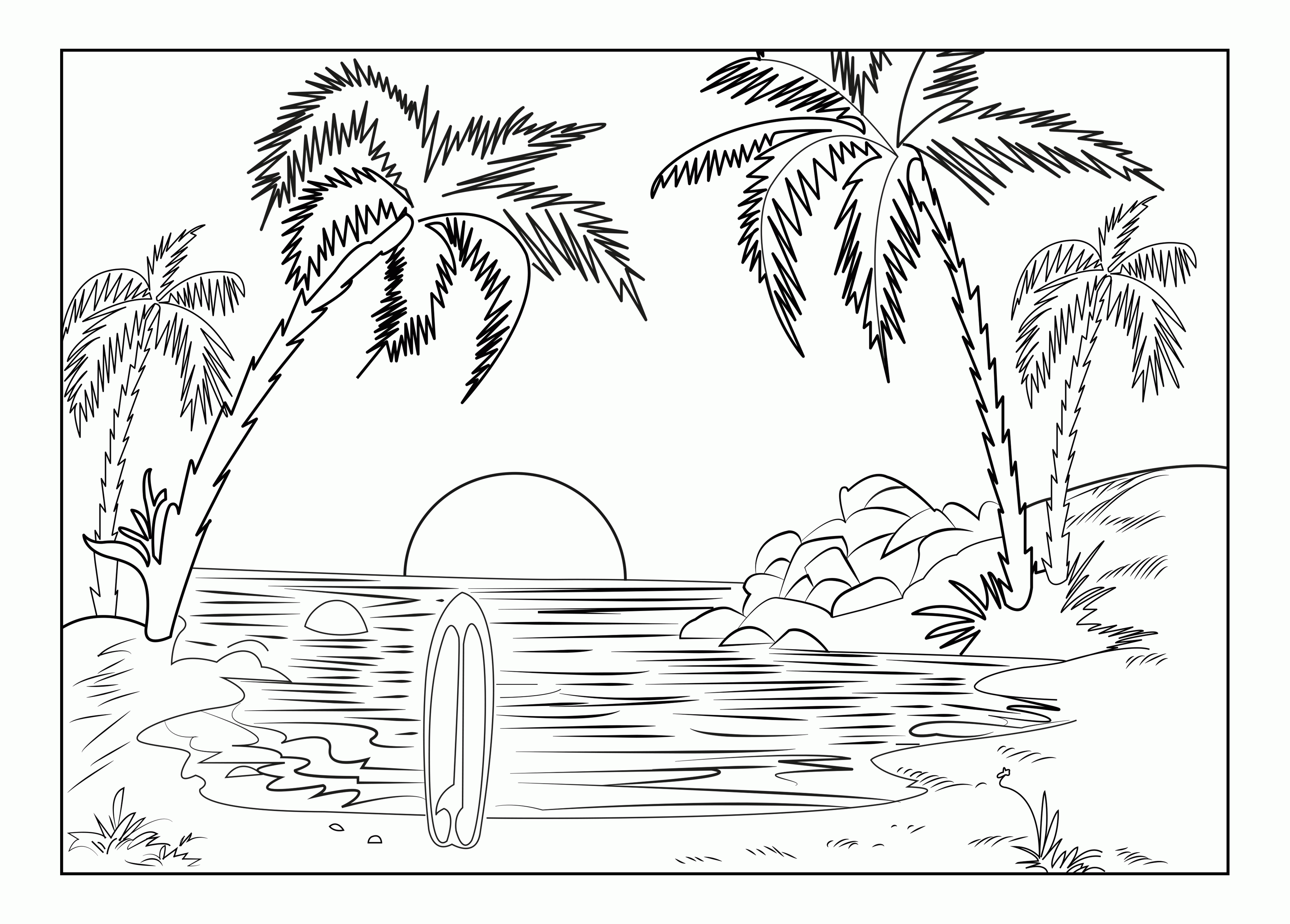 50 Beach Coloring Pictures 6