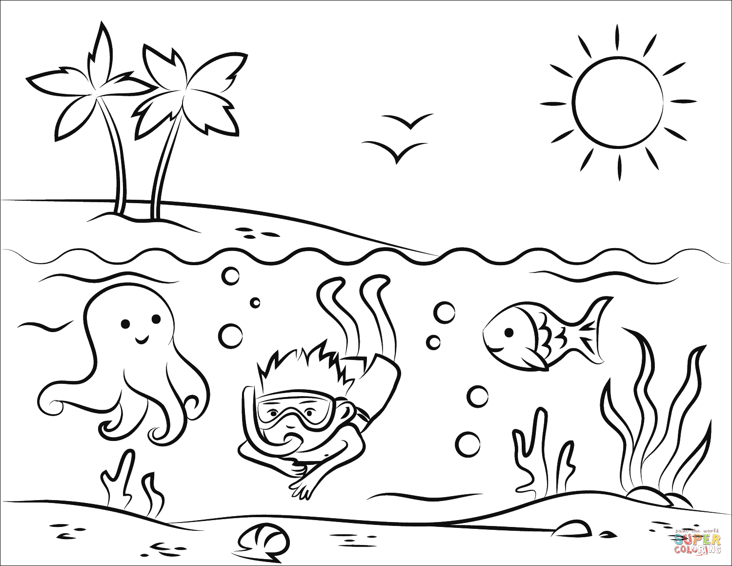 50 Beach Coloring Pictures 62