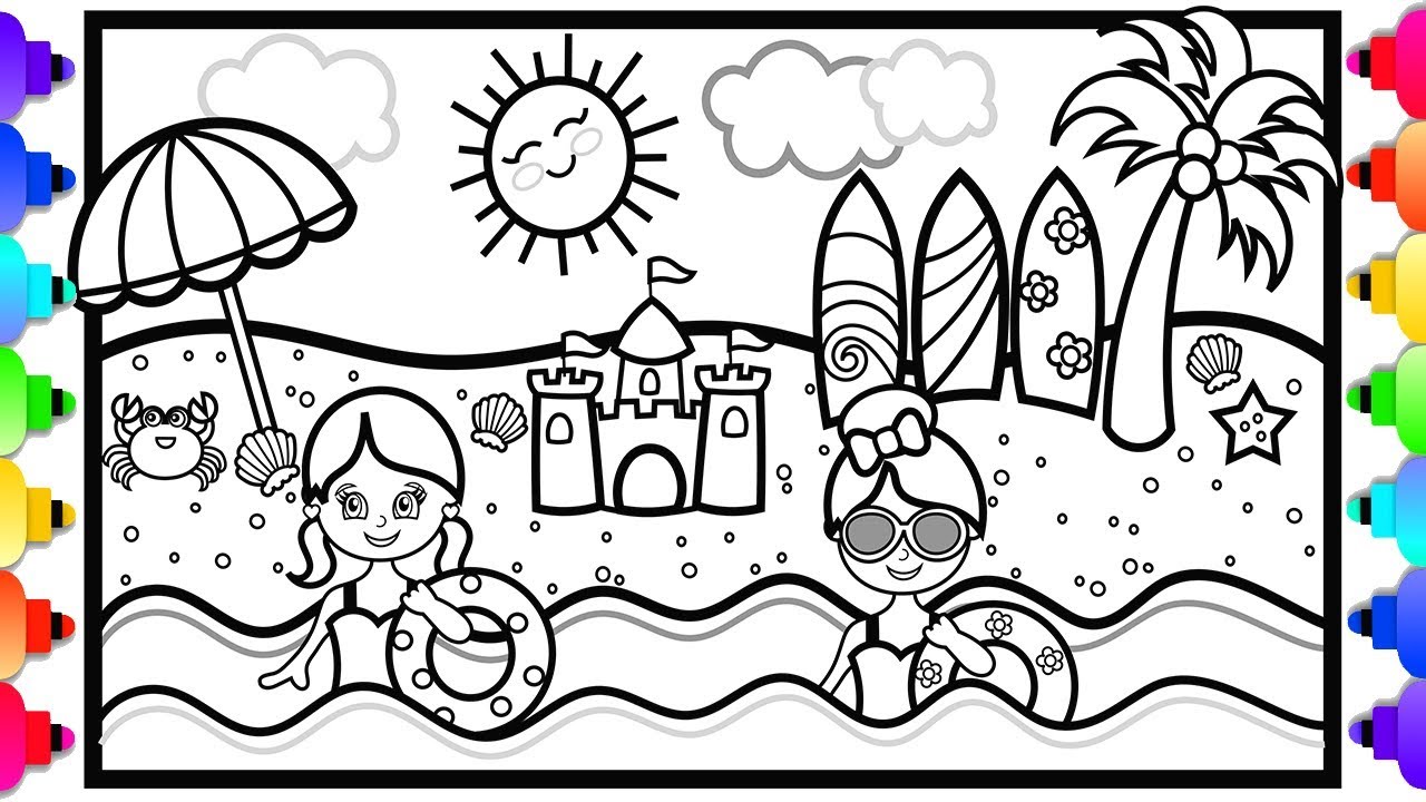 50 Beach Coloring Pictures 63