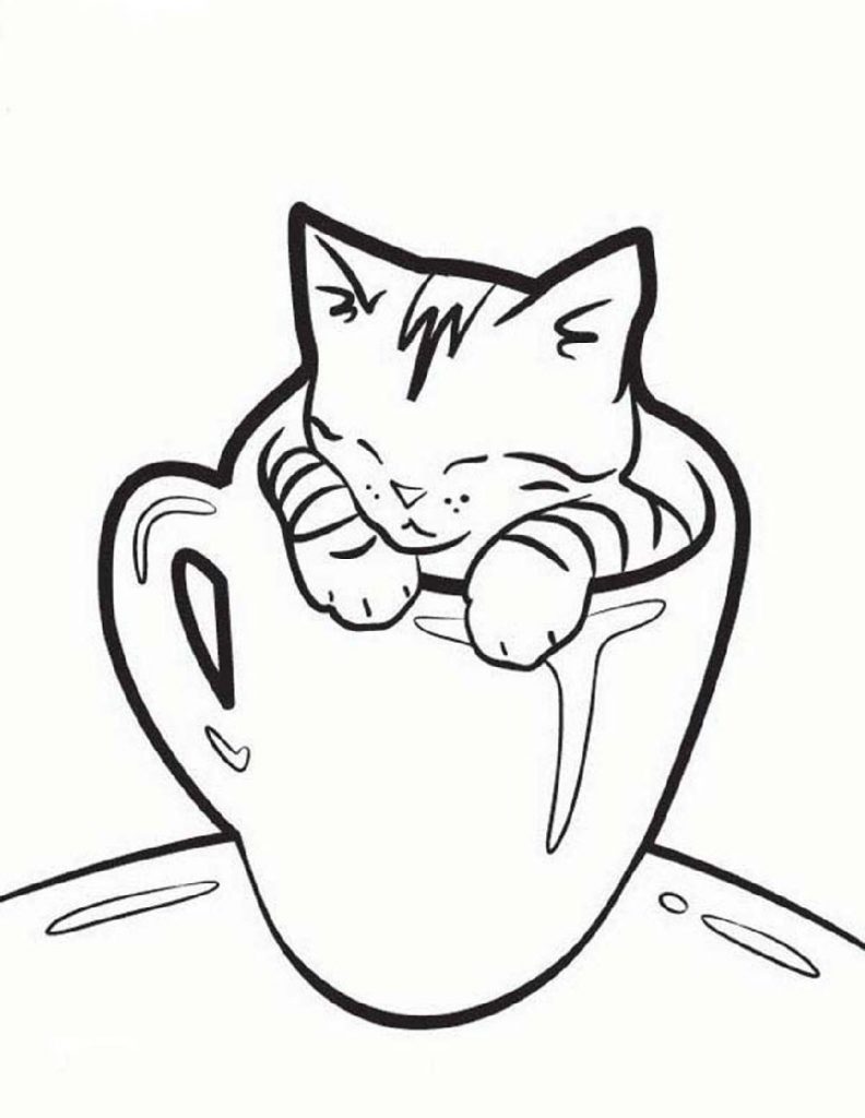 50 Cat Coloring Pages Cute 31