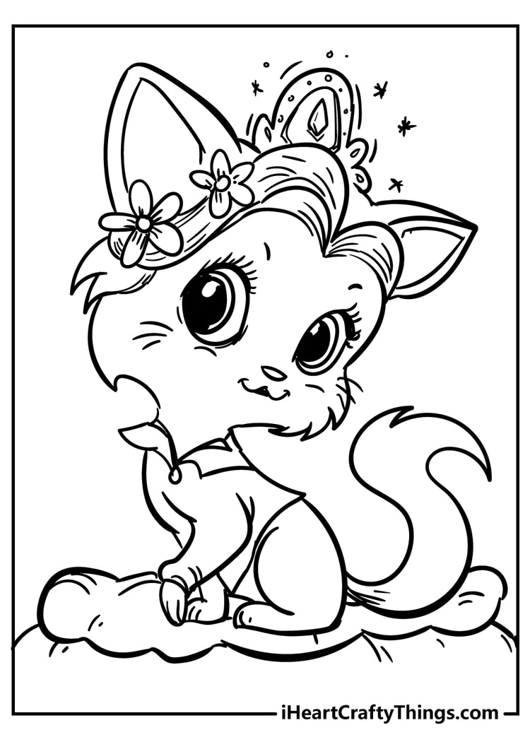 50 Cat Coloring Pages Cute 32