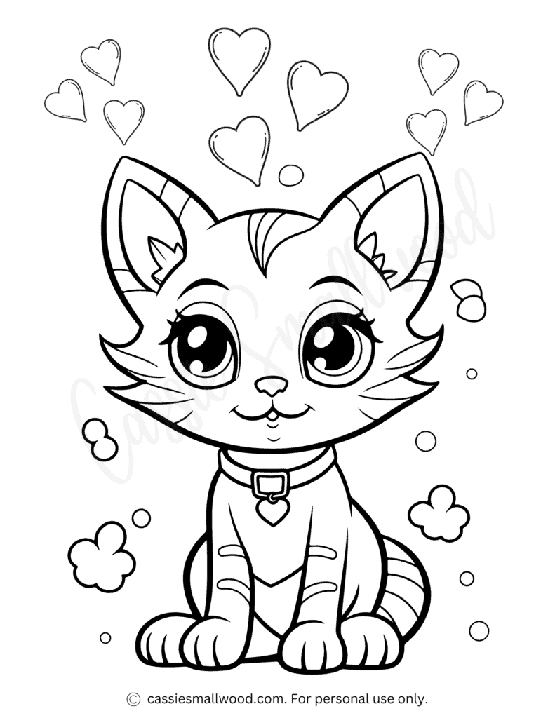 50 Cat Coloring Pages Cute 33