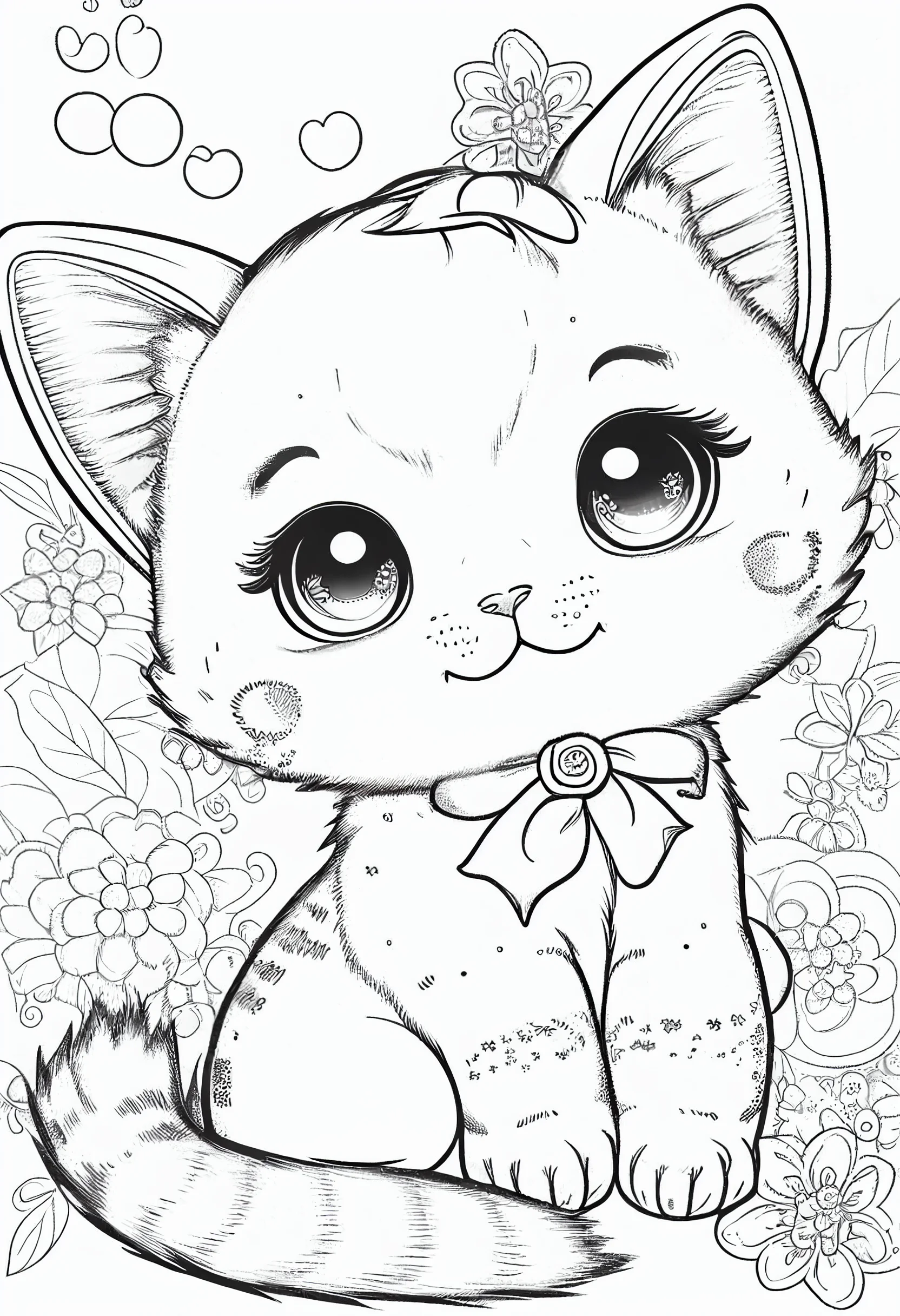 50 Cat Coloring Pages Cute 35