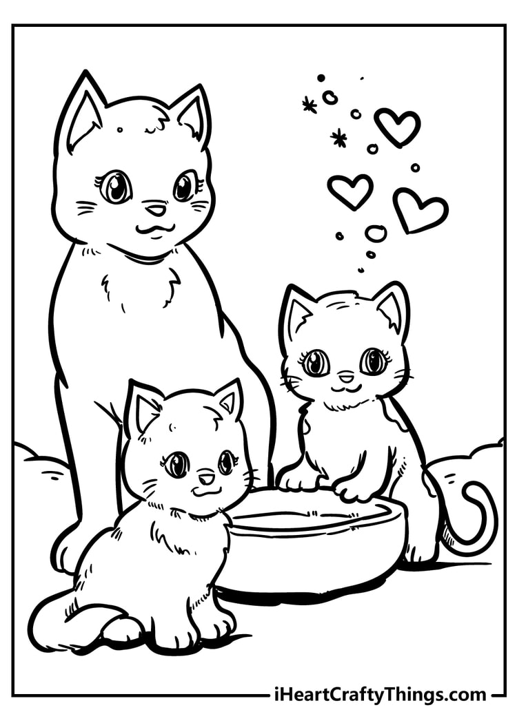 50 Cat Coloring Pages Cute 46