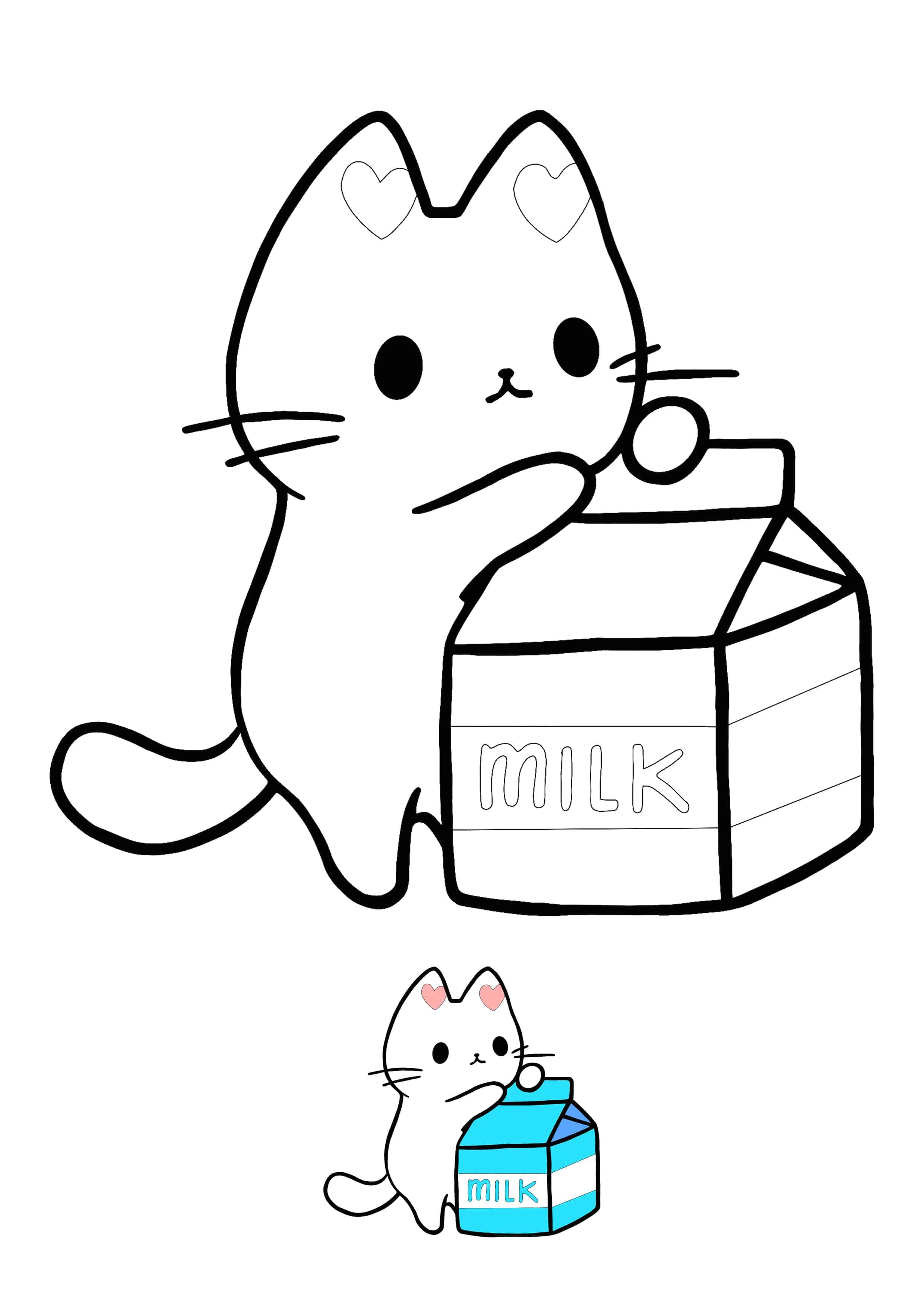 50 Cat Coloring Pages Cute 55