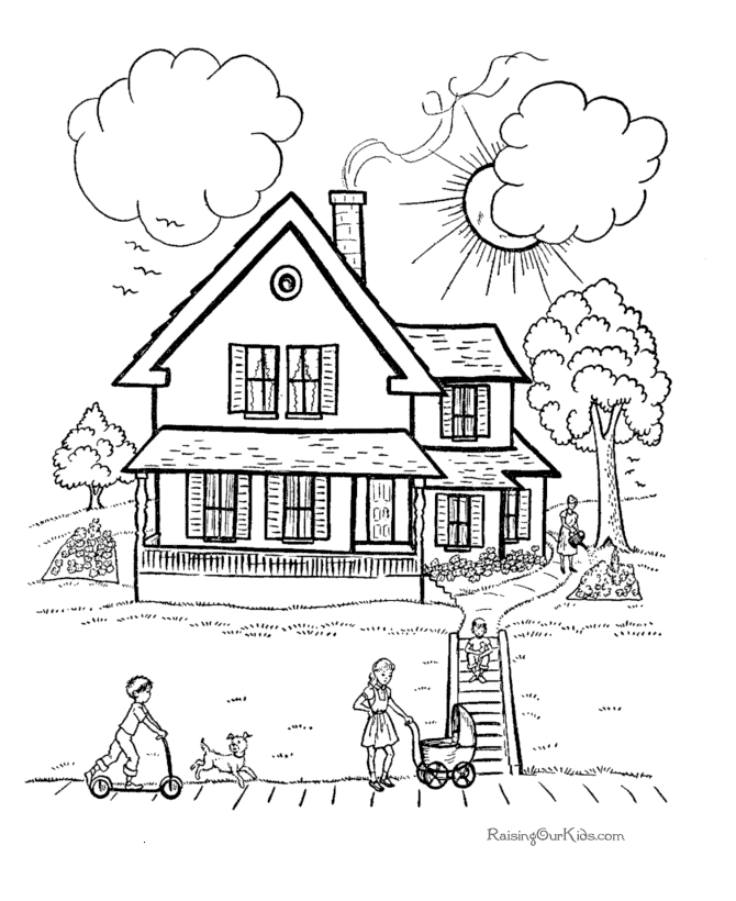 50 Coloring Pages A House 1