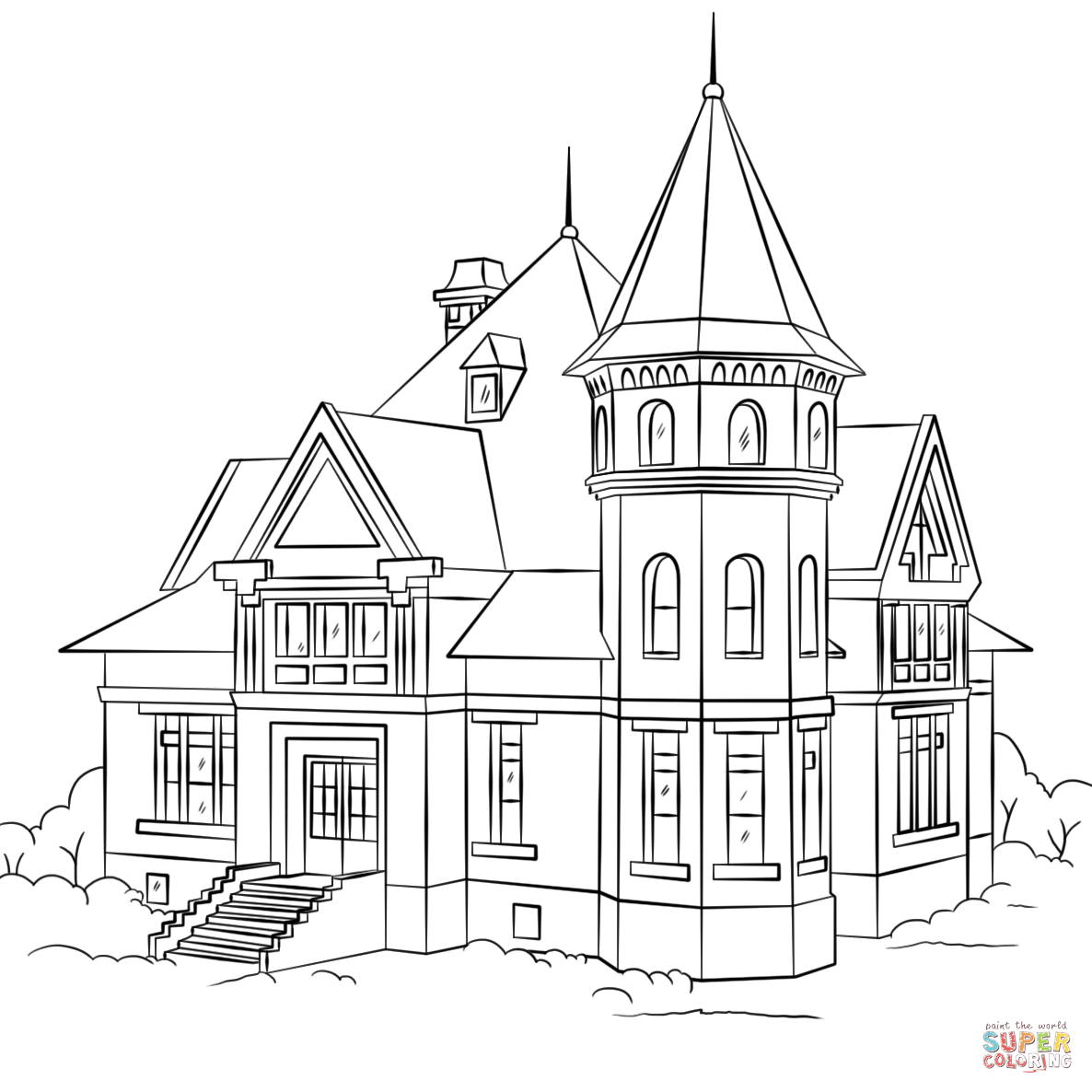 50 Coloring Pages A House 3