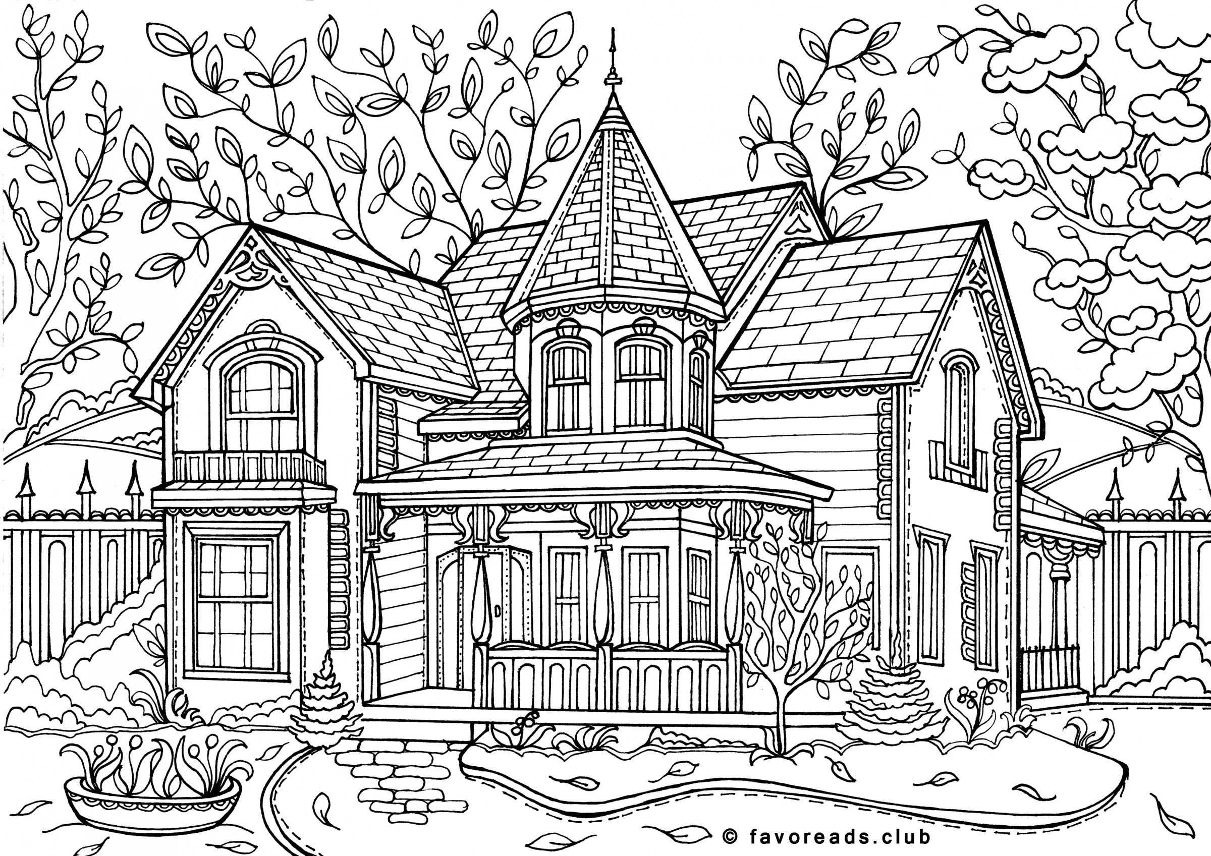 50 Coloring Pages A House 33