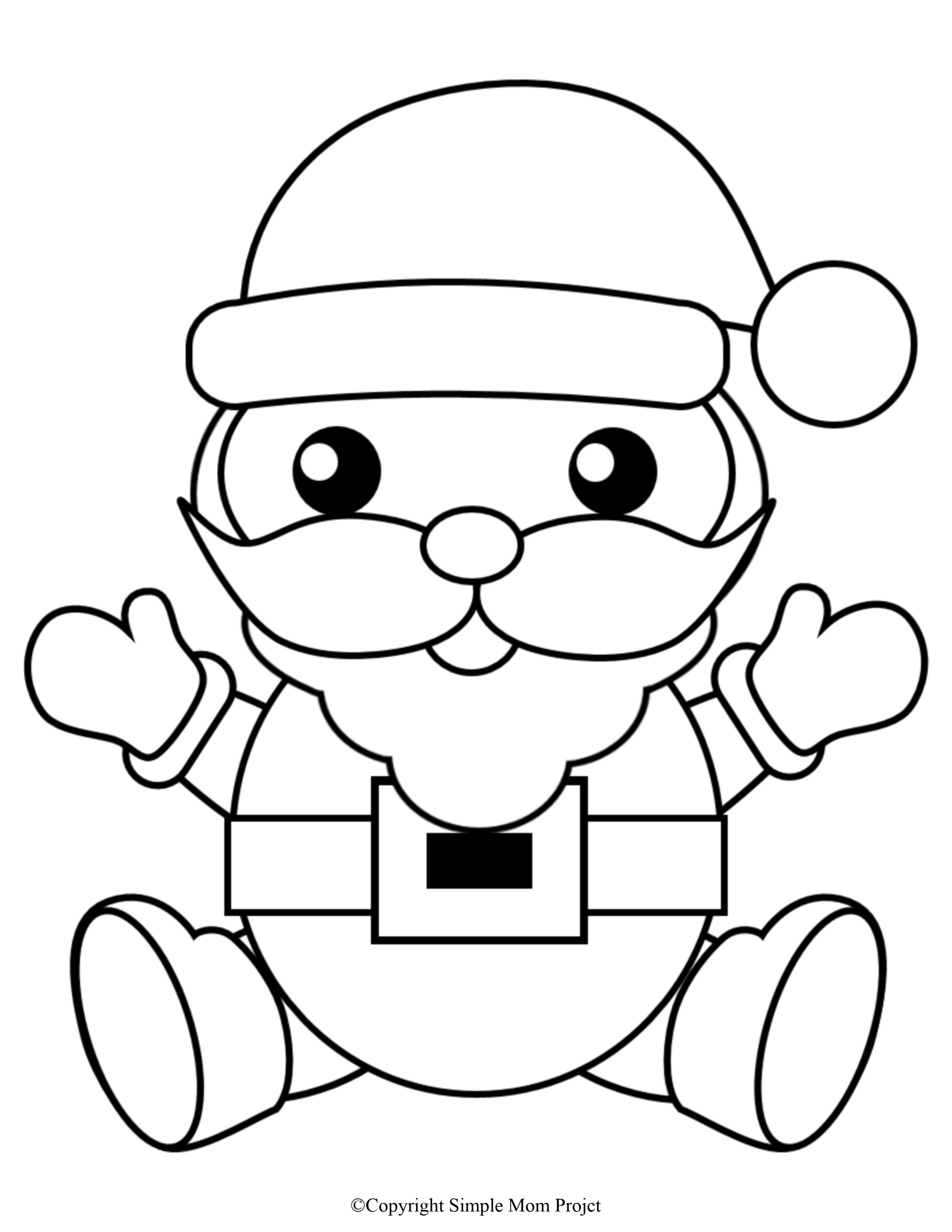 55 Easy Santa Coloring Pages 16