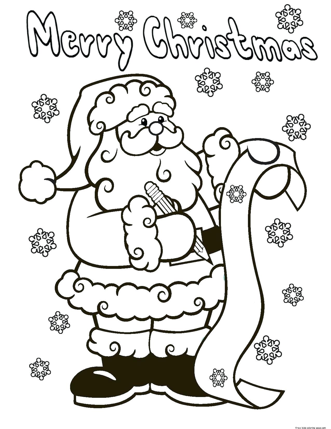 55 Easy Santa Coloring Pages 18