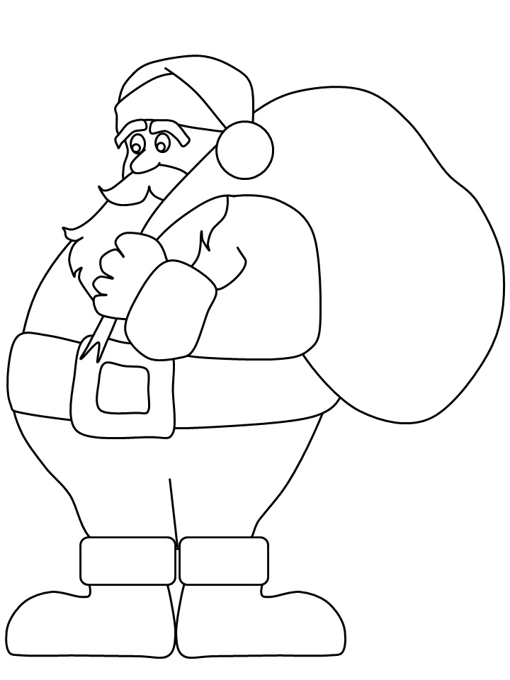 55 Easy Santa Coloring Pages 19